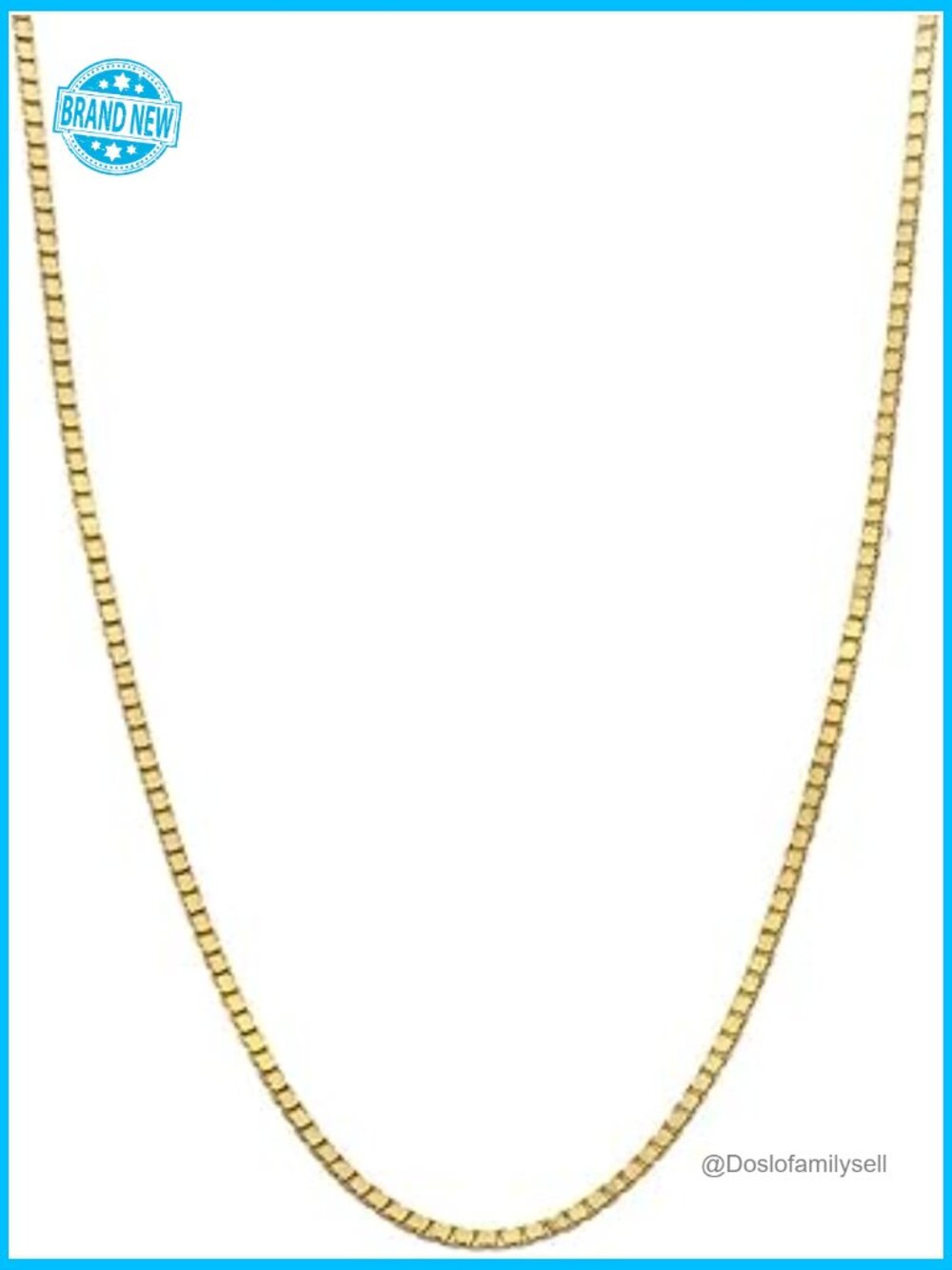 Solid Gold Box Chain Necklace Fine Jewelry Classic Elegant Minimal Gift